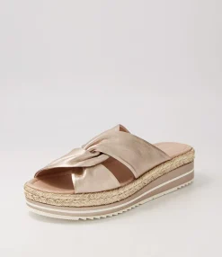 Best Sale Action Platino Rope Leather Slides Women Sandals