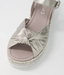 Hot Adeline Argento Rope Leather Sandals Women Sandals