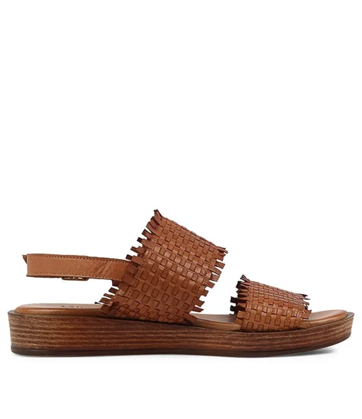 Best Ahlia Tan Leather Sandals Women Flats