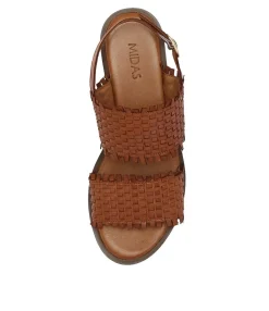 Best Ahlia Tan Leather Sandals Women Flats