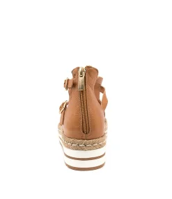 Cheap Alexus Dk Tan Leather Women Flats