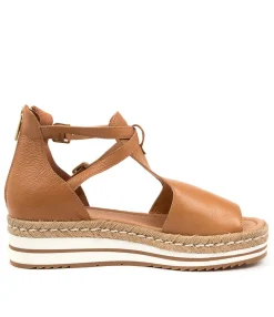 Cheap Alexus Dk Tan Leather Women Flats