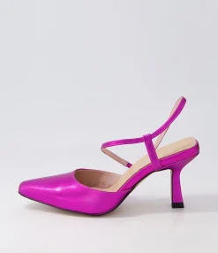 Sale Alindar Fuchsia Metallic Leather Pump Heels Women Heels