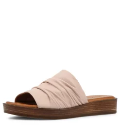 Store Alio Blush Leather Slides Women Flats