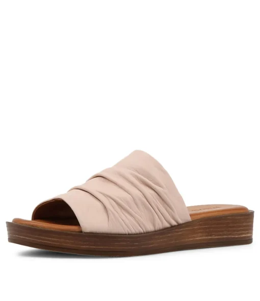 Store Alio Blush Leather Slides Women Flats