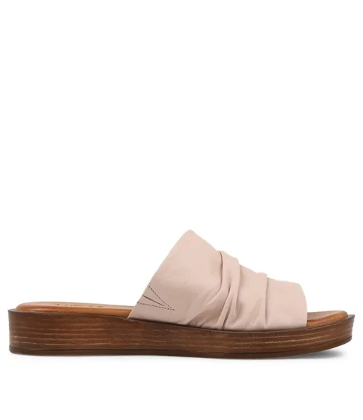 Store Alio Blush Leather Slides Women Flats
