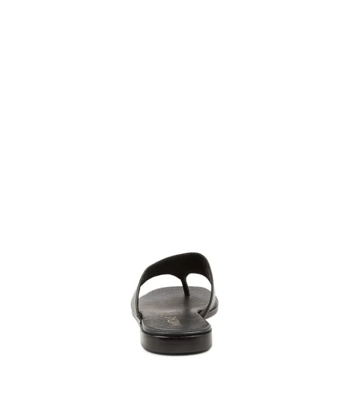 Best Anda Black Leather Women Flats