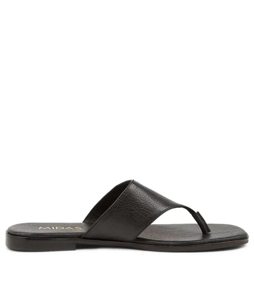 Best Anda Black Leather Women Flats