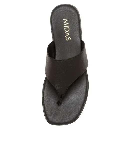 Best Anda Black Leather Women Flats