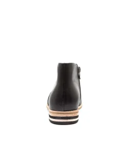 Cheap Anillo Black Leather Women Ankle Boots
