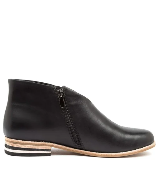 Cheap Anillo Black Leather Women Ankle Boots
