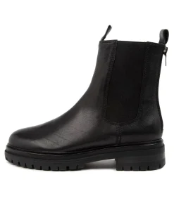 Cheap Apparent Black Leather Women Ankle Boots
