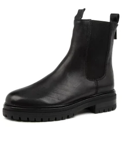 Cheap Apparent Black Leather Women Ankle Boots