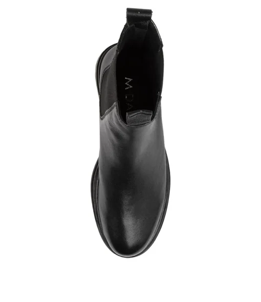 Cheap Apparent Black Leather Women Ankle Boots