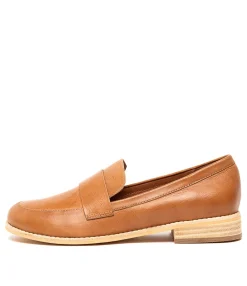 Online Aqueen Tan Leather Women Loafers