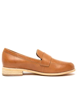 Online Aqueen Tan Leather Women Loafers