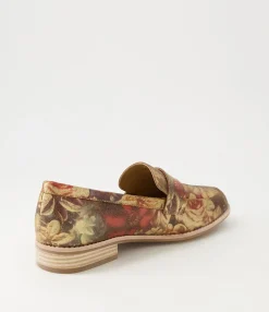 Outlet Aqueen Vintage Metal Floral Leather Loafers Women Loafers