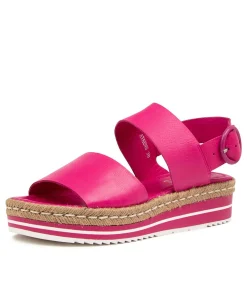 Fashion Athens Fuchsia Leather Women Espadrilles