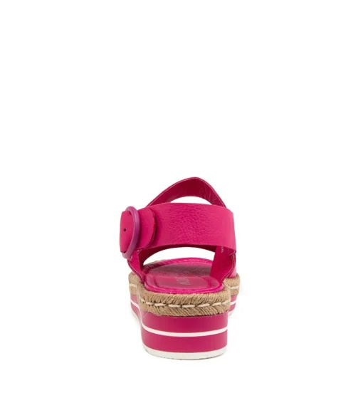 Fashion Athens Fuchsia Leather Women Espadrilles