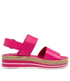Fashion Athens Fuchsia Leather Women Espadrilles