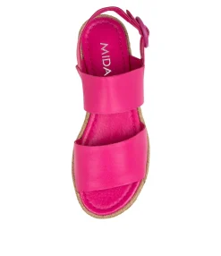 Fashion Athens Fuchsia Leather Women Espadrilles