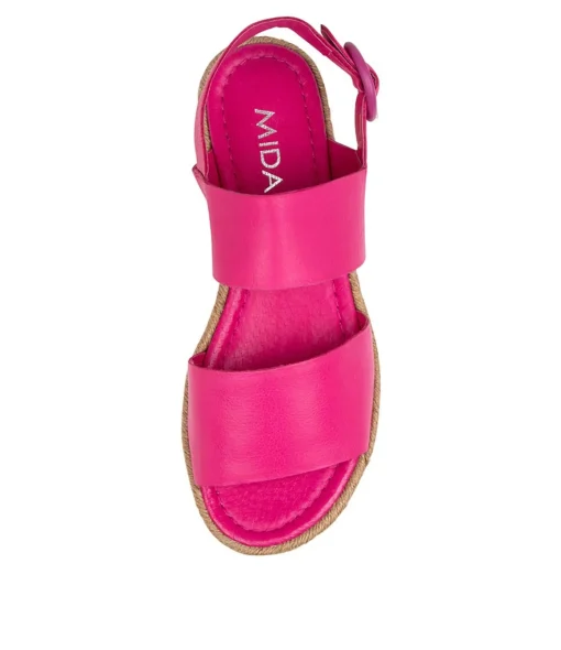 Fashion Athens Fuchsia Leather Women Espadrilles