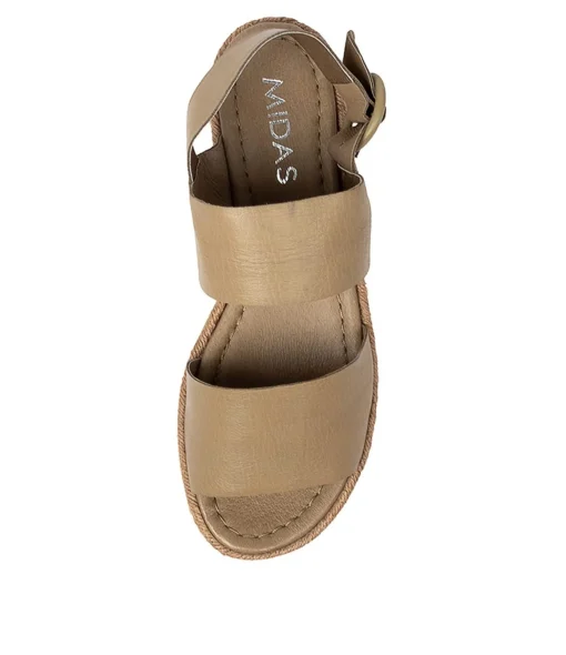 Cheap Athens Khaki Leather Women Espadrilles