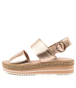 Sale Athens Rose Gold Leather Women Espadrilles