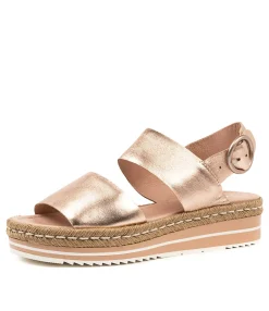 Sale Athens Rose Gold Leather Women Espadrilles