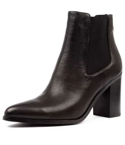 Store Babes Black Leather Women Ankle Boots