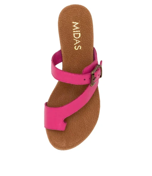 Cheap Bally Fuchsia Leather Women Flats