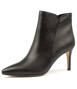 Discount Bambina Black Leather Women Ankle Boots