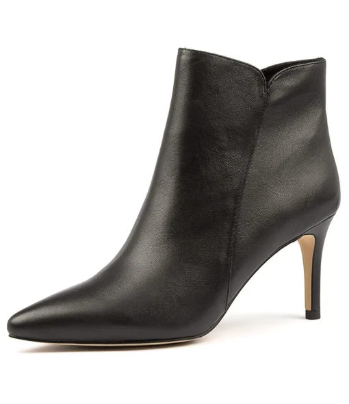 Discount Bambina Black Leather Women Ankle Boots