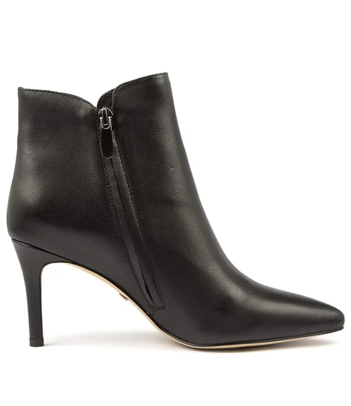 Discount Bambina Black Leather Women Ankle Boots
