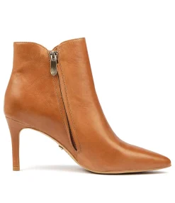 Fashion Bambina Tan Leather Women Ankle Boots