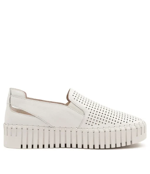 Best Barta White Leather Women Sneakers