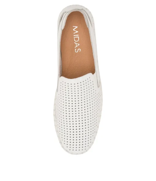 Best Barta White Leather Women Sneakers