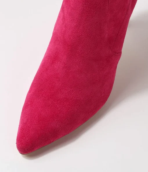 Store Beauty Fuchsia Stretch Microsuede Ankle Boots Women Ankle Boots