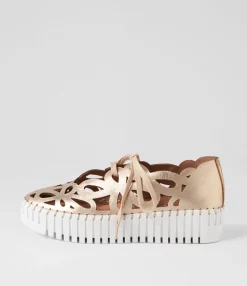 Discount Bellas Champagne White Leather Sneakers Women Sneakers