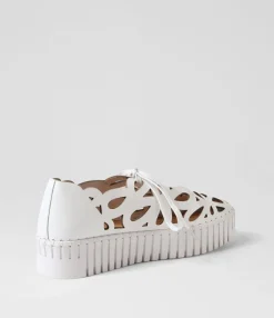 Discount Bellas White Leather Sneakers Women Sneakers