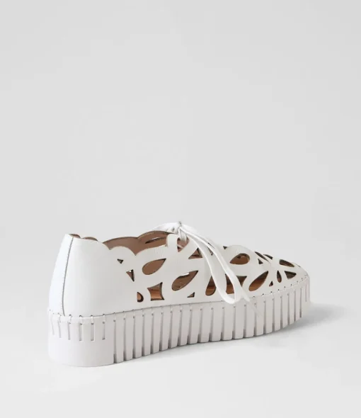 Discount Bellas White Leather Sneakers Women Sneakers