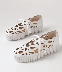 Discount Bellas White Leather Sneakers Women Sneakers