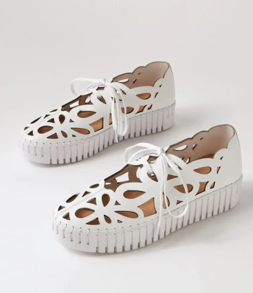 Discount Bellas White Leather Sneakers Women Sneakers