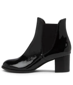 Outlet Belle Black Patent Leather Ankle Boots Women Ankle Boots