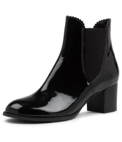 Outlet Belle Black Patent Leather Ankle Boots Women Ankle Boots