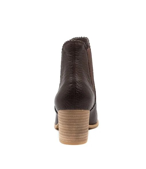 Hot Belle Choc Leather Women Ankle Boots