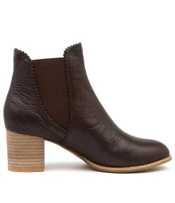 Hot Belle Choc Leather Women Ankle Boots
