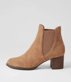 Outlet Belle Light Choc Suede Chelsea Boots Women Ankle Boots