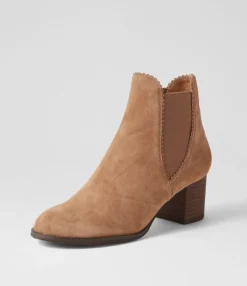 Outlet Belle Light Choc Suede Chelsea Boots Women Ankle Boots