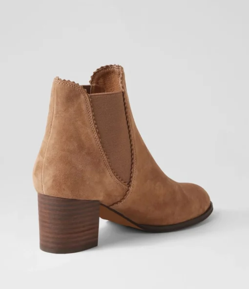Outlet Belle Light Choc Suede Chelsea Boots Women Ankle Boots